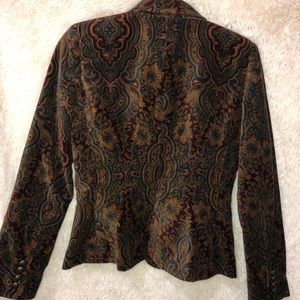 Lauren Ralph Lauren Velour Velvet paisley Blazer S